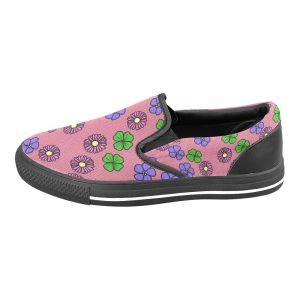 CHIU STYLE Pink Floral Slip-On Canvas Shoes - 2024 Edition for Women