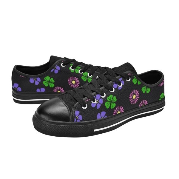 CHIU STYLE 2024 Women's Black Floral Canvas Shoes