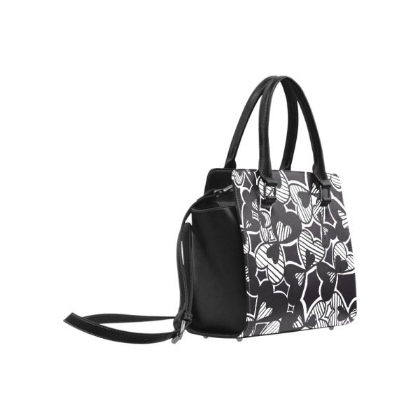 CHIU STYLE Black and Candy Print Shoulder Handbag-2024 Edition