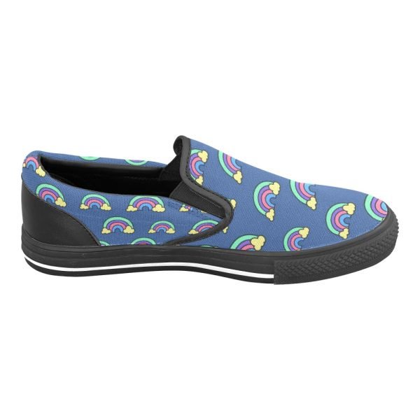 CHIU STYLE Navy Blue Rainbow Slip-On Canvas Shoes - 2024 Edition