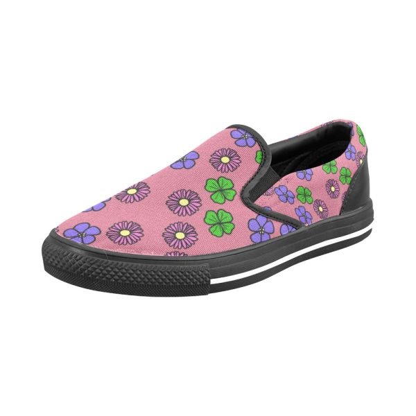 CHIU STYLE Pink Floral Slip-On Canvas Shoes - 2024 Edition