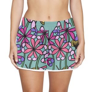 CHIU STYLE Women's Comfort Floral Sports Shorts - Breathable and Sweat-Absorbing Design