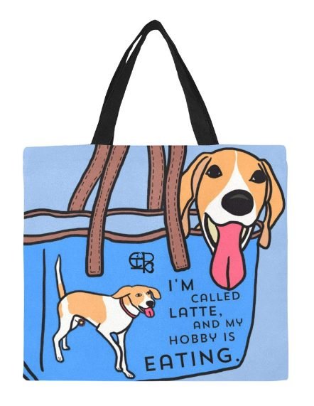 CHIU STYLE Large Canvas Tote Bag - Light Blue Edition, durable and eco-friendly, perfect for daily use.