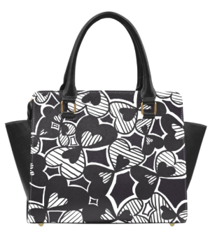 Chiu Style Black Print Shoulder Handbag made from high-grade PU leather