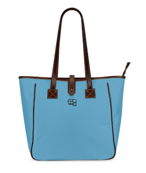 Chiu Style Waterproof Solid Color Tote in Modi Blue - 2024 Edition, featuring spacious interior, durable strap, and elegant design.
