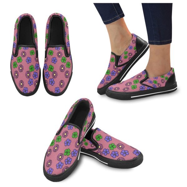 CHIU STYLE Pink Floral Slip-On Canvas Shoes - 2024 Edition