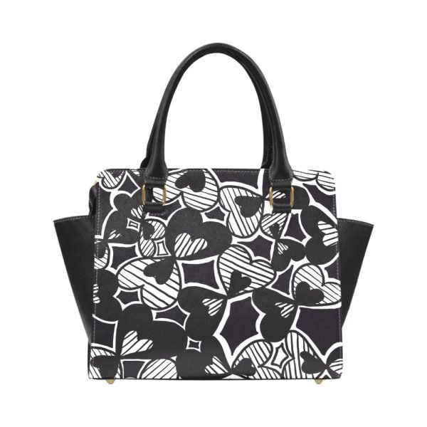 CHIU STYLE Black and Candy Print Shoulder Handbag-2024 Edition