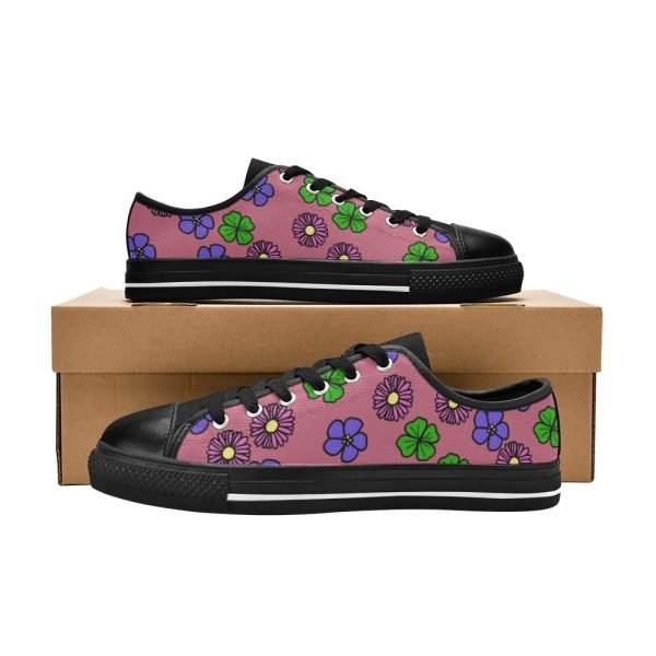 CHIU STYLE 2024 Women's Pink Floral Canvas Shoes