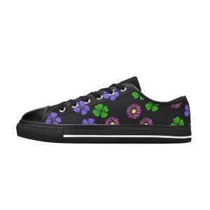 Black Floral Canvas Shoes for Women by CHIU STYLE - 2024 Collection