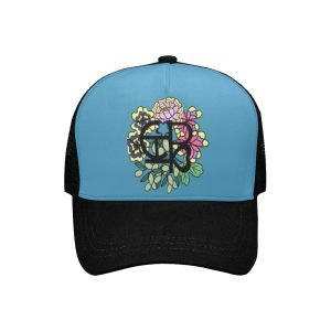 Chiu Style Floral Logo Cap - Unisex Mesh 2024, Adjustable Snapback Hat with Floral Design