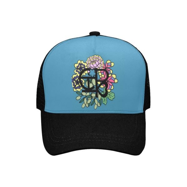 Chiu Style Floral Logo Cap - Unisex Mesh 2024, Adjustable Snapback Hat with Floral Design