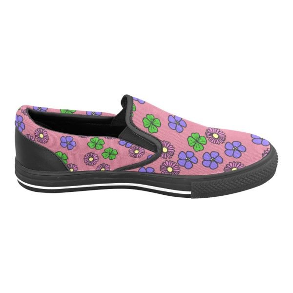 CHIU STYLE Pink Floral Slip-On Canvas Shoes - 2024 Edition