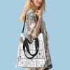 CHIU STYLE Sudoku Design Canvas Tote Bag - White design 2024