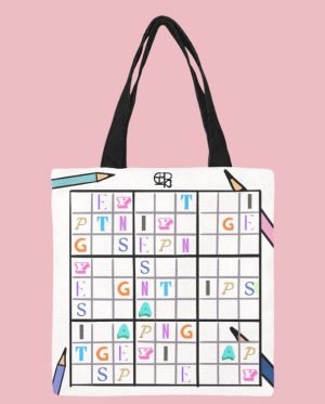 CHIU STYLE Tote Bag 2024 with Crossword Puzzle Design