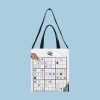 CHIU STYLE Sudoku Design Canvas Tote Bag - White design 2024