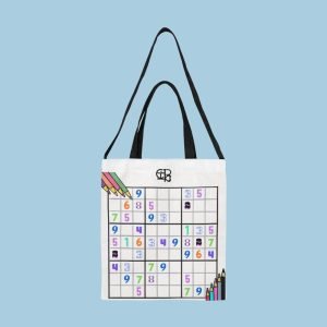 CHIU STYLE Sudoku Design Canvas Tote Bag - White design 2024-Stylish, Durable, and Eco-Friendly
