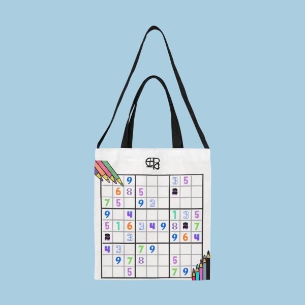 CHIU STYLE Sudoku Design Canvas Tote Bag - White design 2024-Stylish, Durable, and Eco-Friendly