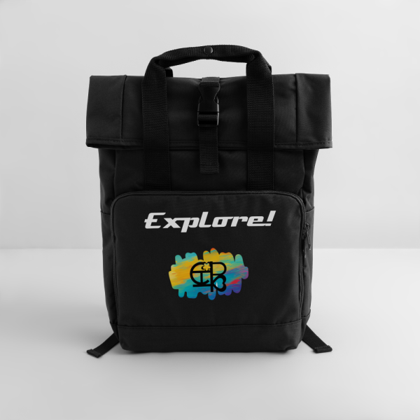 CHIU STYLE Black Roll Top Backpack 2024 – Modern & Comfortable 14L Backpack