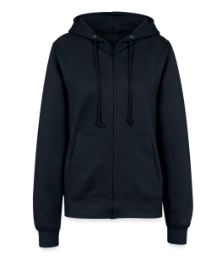 CHIU ATTITUDE French Navy 2024 Women Hooded Jacket with Full-Length YKK Zip and Soft Inner Fleece