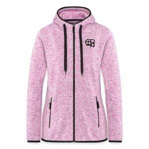 CHIU STYLE Women’s Pink Hooded Fleece Jacket 2024 Version – Warm, Slim Fit, Zippered Pockets