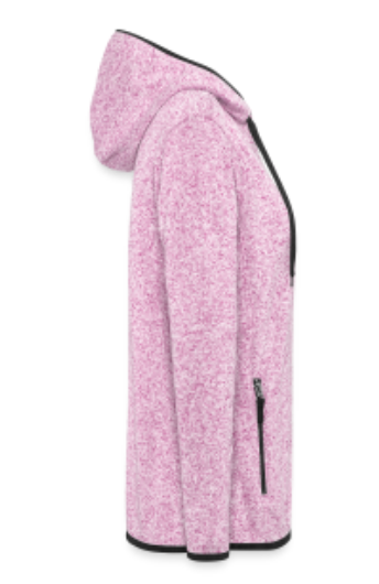CHIU STYLE Women’s Pink Hooded Fleece Jacket 2024 Version – Warm, Slim Fit, Zippered Pockets