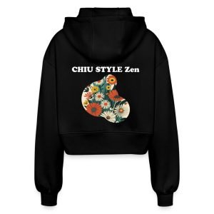 CHIU STYLE ZEN Women’s Oversized Cropped Hooded Jacket for 2024 Winter, featuring a boxy fit, extra-large hood, and ribbed cuffs, showcasing stylish design and durable fabric