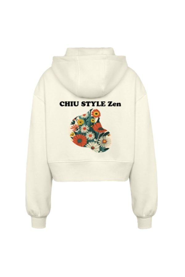 CHIU STYLE ZEN Women’s Oversized Cropped Hooded Jacket for 2024 Winter, featuring a boxy fit, extra-large hood, and ribbed cuffs, showcasing stylish design and durable fabric
