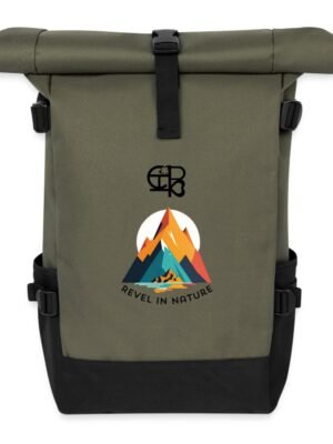 CHIU's Natural Large Rolltop Backpack – Eco-friendly design with a 22L capacity, padded laptop compartment, and water-resistant fabric.