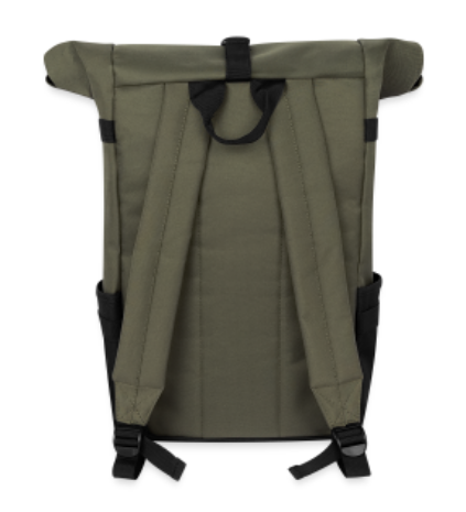CHIU Natural Rolltop Backpack – 22L Laptop Compartment – Olive Green