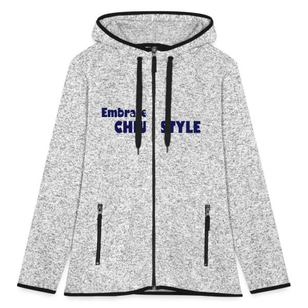 Embrace CHIU Black Base Women’s Hooded Fleece Jacket – 2024 Edition – Warm, Slim Fit, Zippered Pockets