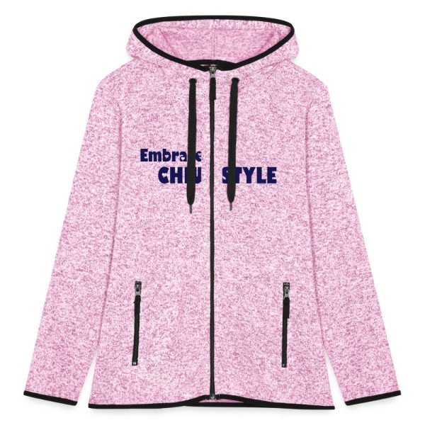 Embrace CHIU Pink Base Women’s Hooded Fleece Jacket – 2024 Edition – Warm, Slim Fit, Zippered Pockets