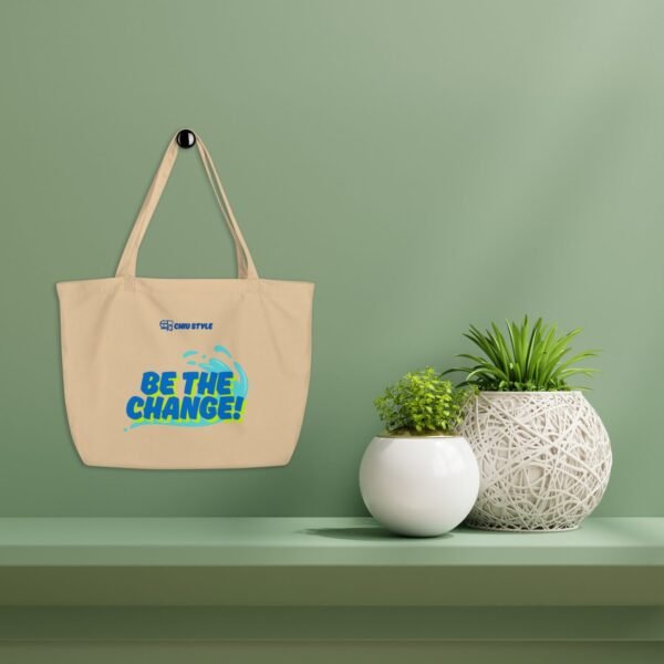 Be The Change Organic Cotton Large Tote - Linen