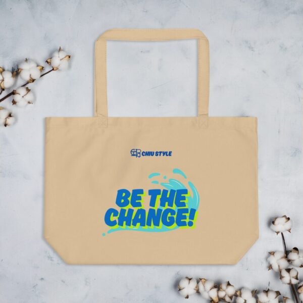 Be The Change Organic Cotton Large Tote - Linen