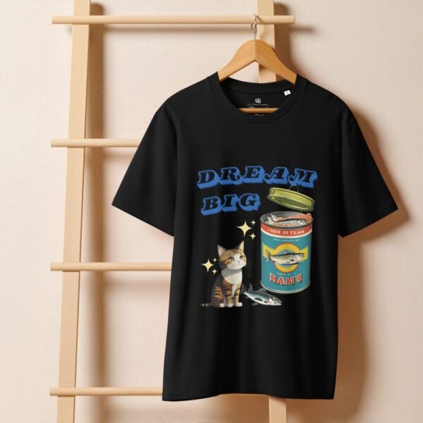 Dream Big Unisex organic ribbed neck t-shirt black