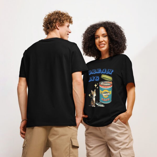 Dream Big Unisex organic ribbed neck t-shirt black