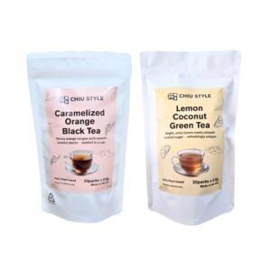 Luxury Tea gift set featuring Caramelized Orange Black Tea and Lemon Coconut Green Tea by CHIU STYLE