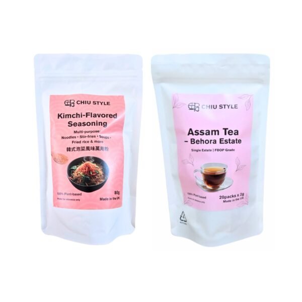Kimchi-Flavored Seasoning and Assam Black Tea Set – plant-based gourmet duo from CHIU STYLE
