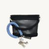 CHIU STYLE Cornflower Blue braided keychain attached to a bag handle for easy key retrieval.