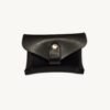 Front view of the Minimalist Vegan Leather Interlocked Wallet in rich umber brown by CHIU STYLE