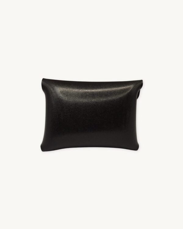 Back view of the Minimalist Vegan Leather Interlocked Wallet in rich umber brown by CHIU STYLE
