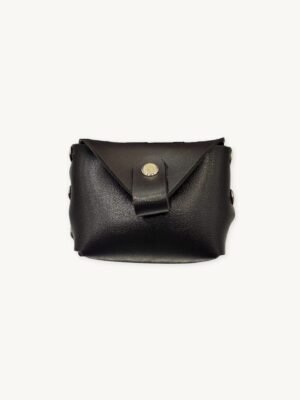 Front view of the Minimalist Vegan Leather Wallet in rich umber brown by CHIU STYLE