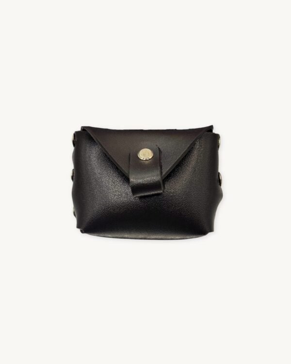 Front view of the Minimalist Vegan Leather Wallet in rich umber brown by CHIU STYLE