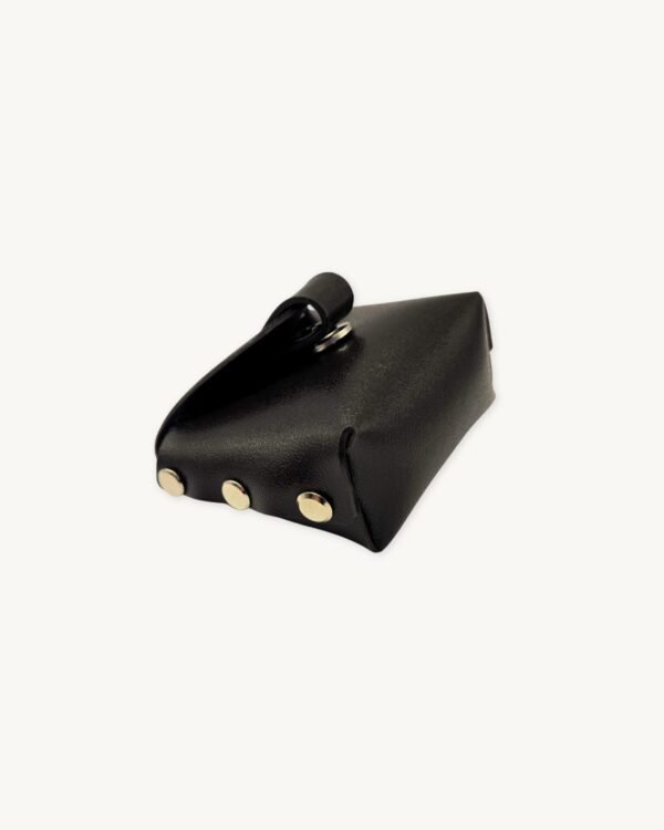 Side view of the Minimalist Vegan Leather Wallet in rich umber brown by CHIU STYLE