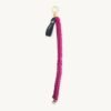 Full length straight view of the 36-38cm Sangria vegan leather braided keychain showing its total size and structure