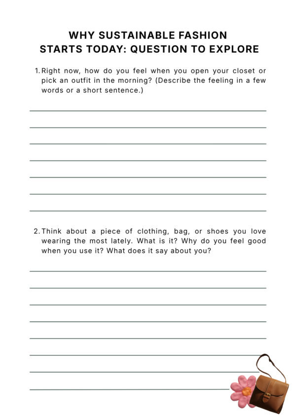 Questions to explore preview: Why sustainable fashion starts today from Sustainable Fashion Starter Kit by CHIU STYLE