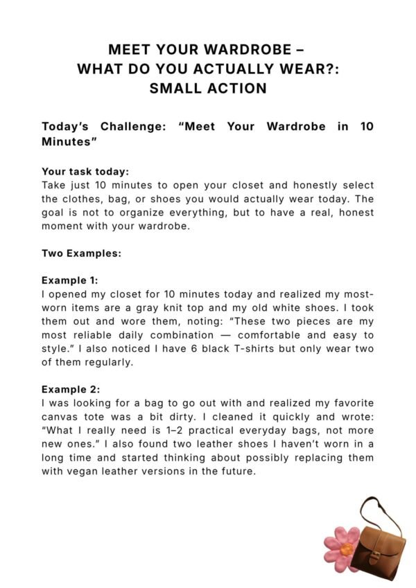 Small action page preview: Meet your wardrobe and what do you actually wear from Sustainable Fashion Starter Kit by CHIU STYLE