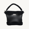 Black Vintage Punk Vegan Leather Classic Shoulder & Handbag with braided cord handle and Chicago screws
